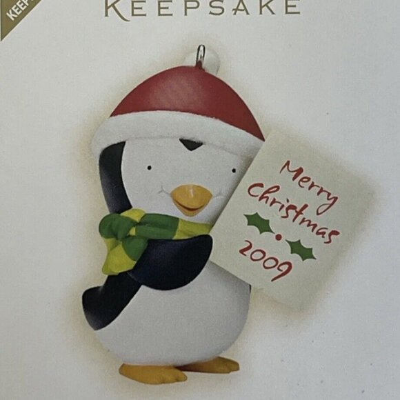 2009 Hallmark Keepsake Ornament Sign Of The Times Cute Penguin Christmas Gift - Picture 10 of 11